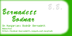 bernadett bodnar business card