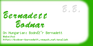 bernadett bodnar business card